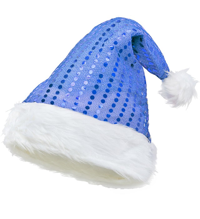 Weihnachtsmannmütze aus roten Pailletten mit weissem Rand