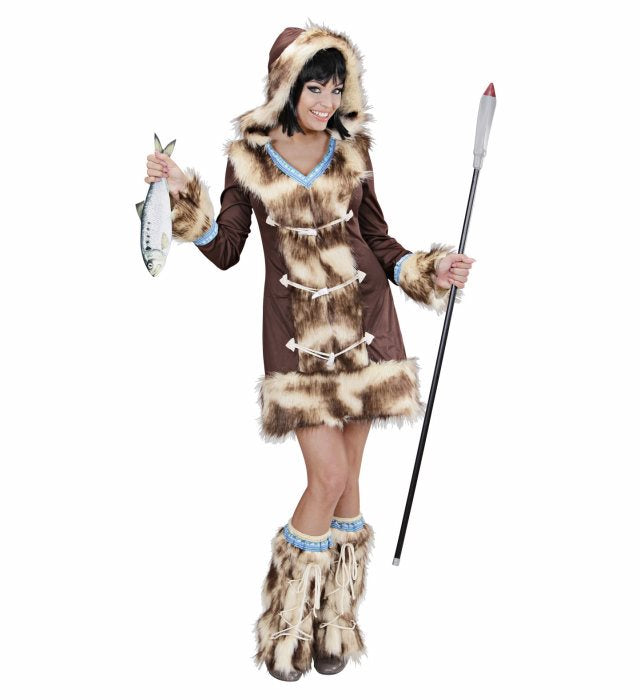 Eskimo Girl Kostüm mit Kleid und Stulpen für Fasnacht und Karneval