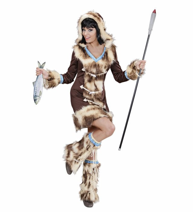 Eskimo Girl Kostüm mit Kleid und Stulpen für Fasnacht und Karneval