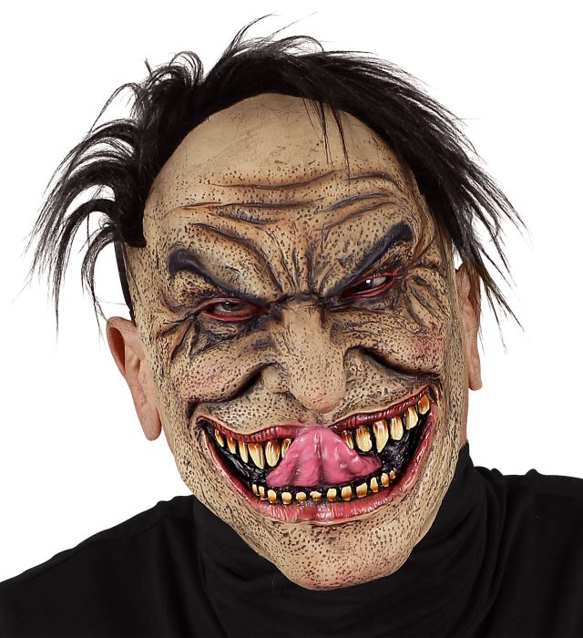 Verrückte Halbmaske mit wildem Haar für Fasnacht und Halloween
