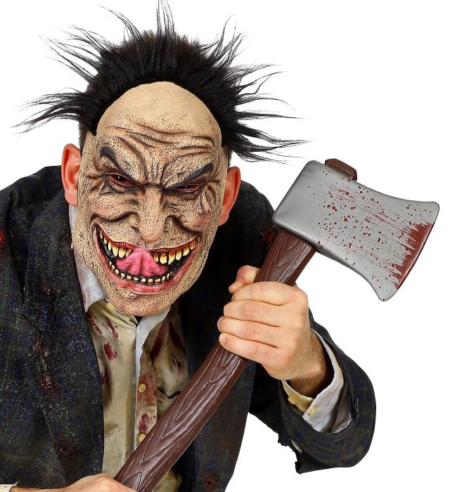 Verrückte Halbmaske mit wildem Haar für Fasnacht und Halloween