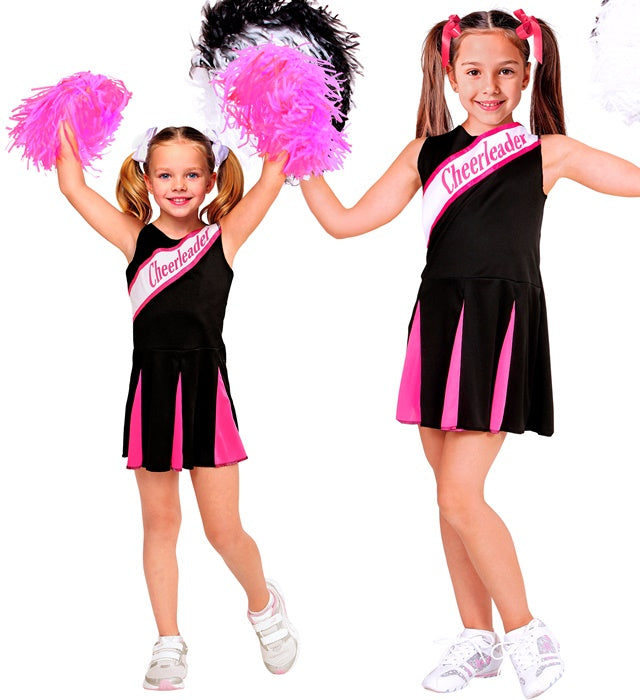 Schwarz-pinkes Cheerleader Kleid für Fasnacht und Mottopartys