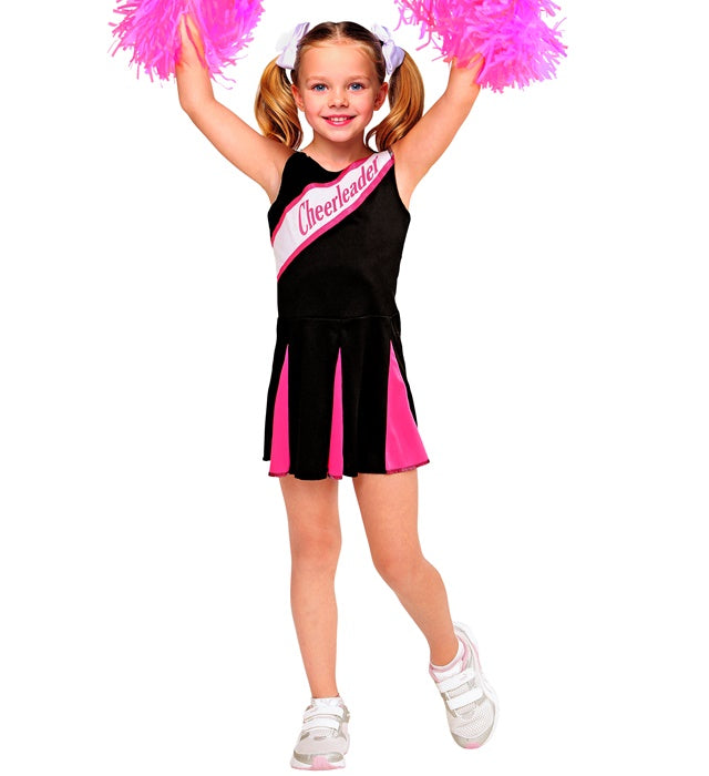 Schwarz-pinkes Cheerleader Kleid für Fasnacht und Mottopartys