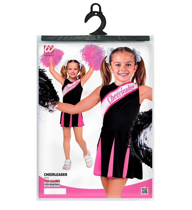 Schwarz-pinkes Cheerleader-Kleid für Fasnacht und Karneval