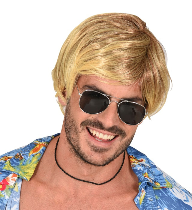 Surferboy Perücke in Box mit welligem Haar für Fasnacht und Mottoparty
