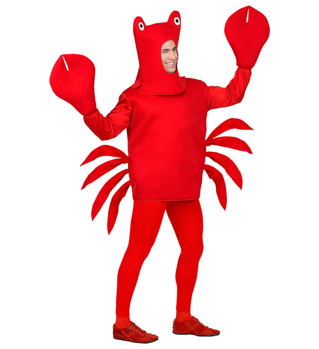 Krabben-Kostüm mit Maske und beweglichen Scheren für Fasnacht