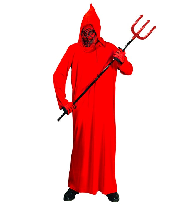Teufels-Kapuzengewand mit roter Maske für Fasnacht