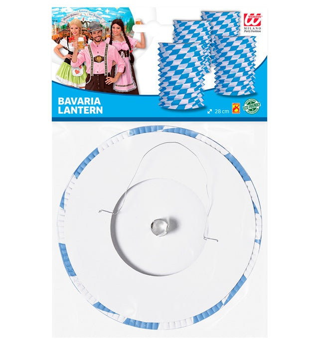 Bayerische Laterne rund in traditionellem Design mit schwer entflammbarem Material