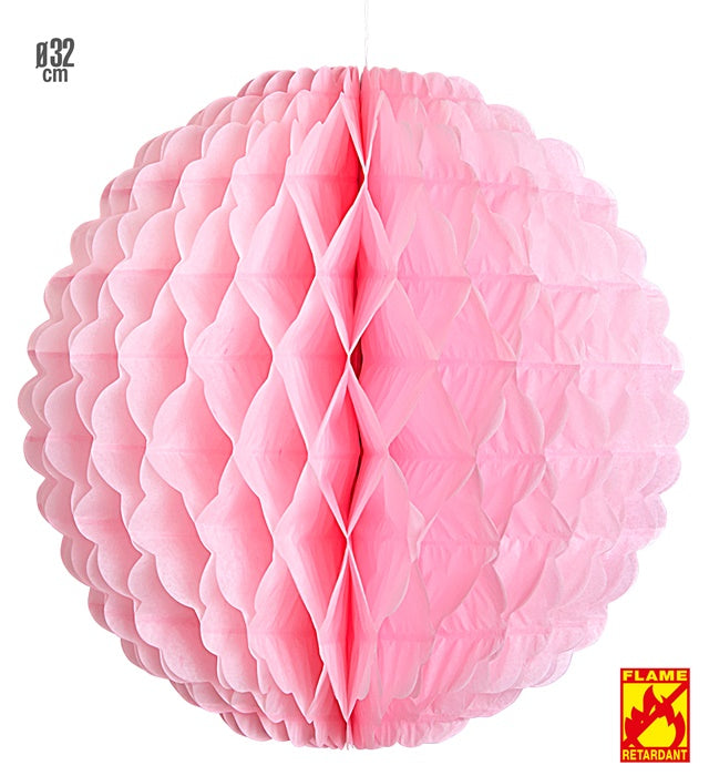 Rosa Wabenball Lampion Dekoration Ø 32 cm schwer entflammbar