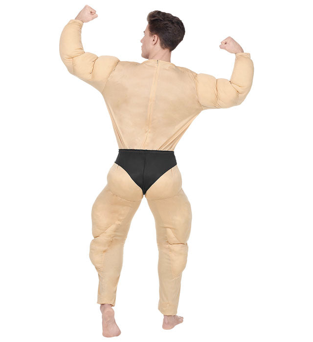 Muskel-Overall mit Slip für Fasnacht und Karneval, realistisches Muskelkostüm