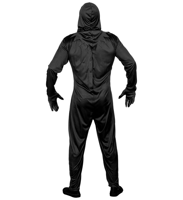 Neon Skelett Kostüm mit leuchtendem Overall, Handschuhen und Maske für Fasnacht