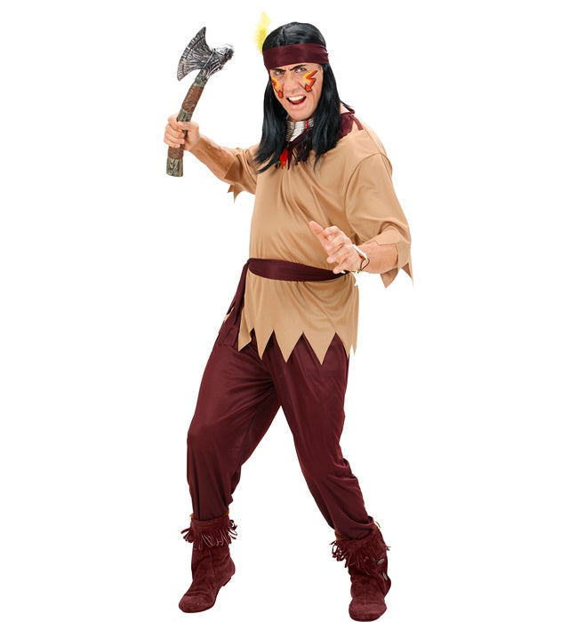 Indianer-Kostüm Komplettset mit Oberteil, Hose, Gürtel und Stirnband für Fasnacht