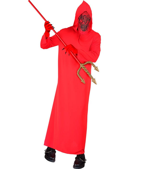Teufels-Kapuzengewand mit Maske Kostüm für Fasnacht und Karneval