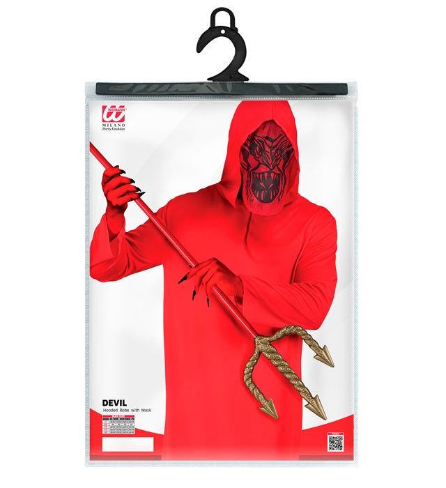 Teufels-Kapuzengewand mit Maske Kostüm für Fasnacht und Karneval