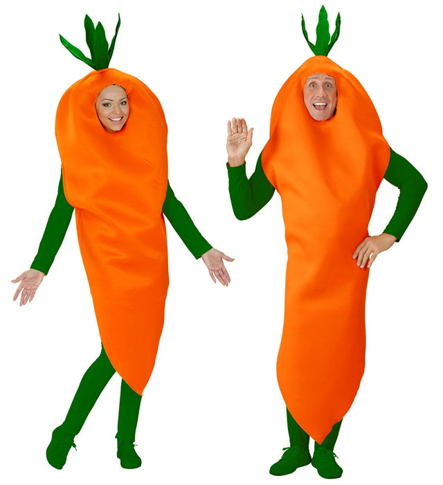 Karotten-Kostüm in leuchtendem Orange für Fasnacht und Karneval
