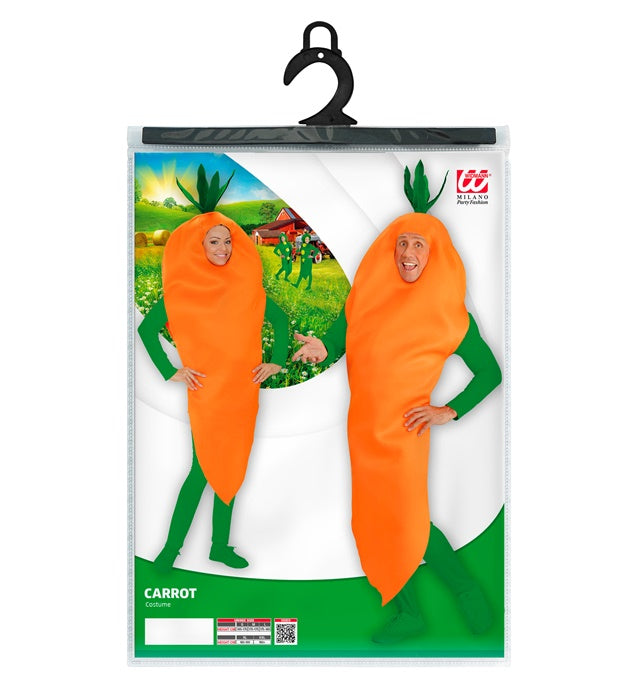 Karotten-Kostüm in leuchtendem Orange für Fasnacht und Karneval