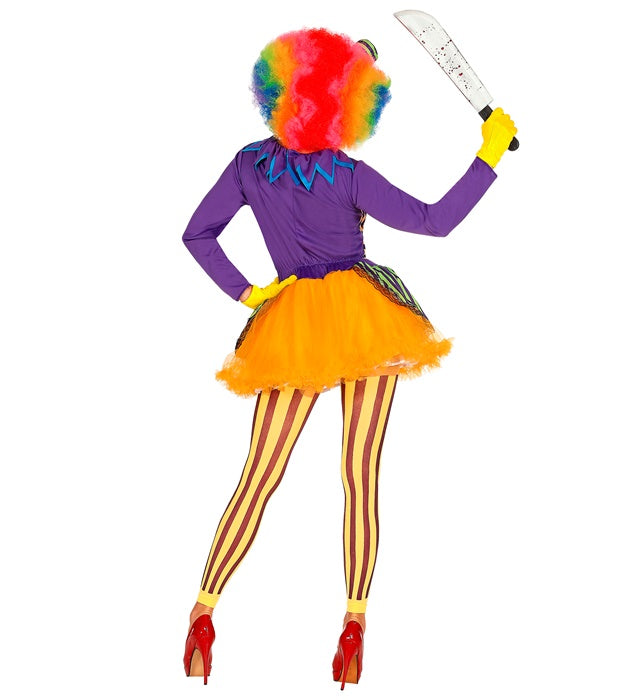 Evil Joker Kostüm-Set mit Kleid, Leggings und Minihut für Fasnacht