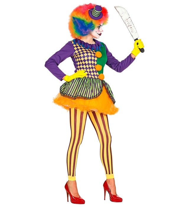 Evil Joker Kostüm mit Kleid, Leggings und Minihut für Fasnacht