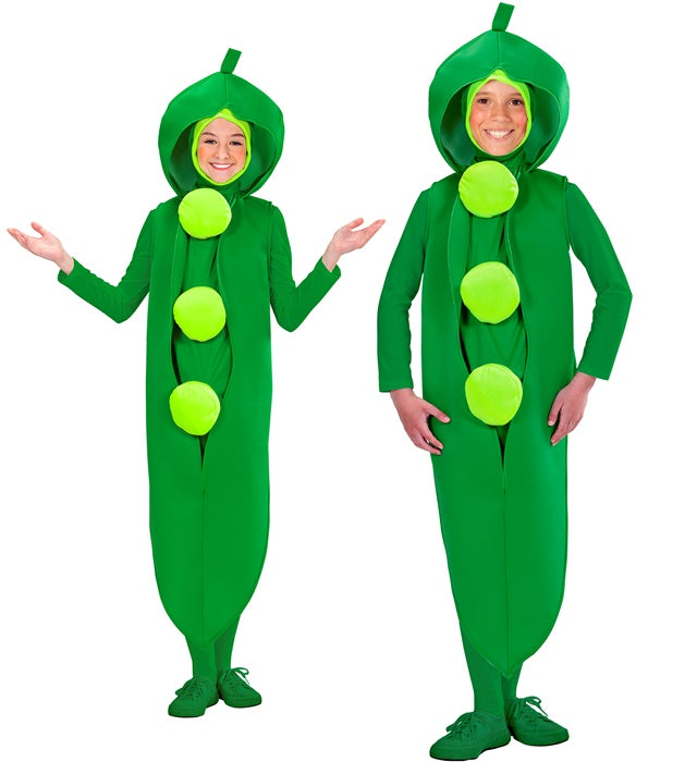 Erbse-Kostüm in leuchtendem Grün für Fasnacht und Karneval