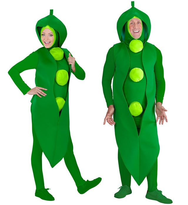 Grünes Erbse-Kostüm für Fasnacht und Karneval