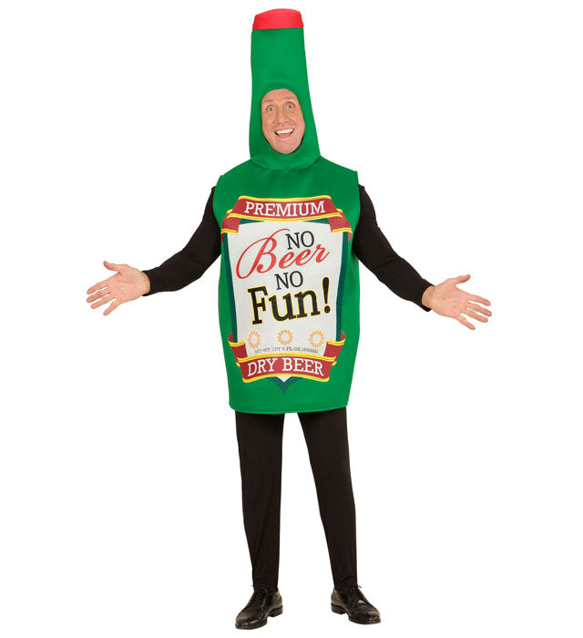 Person trägt originelles Bierflasche Kostüm an Fasnacht