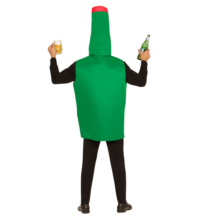 Person trägt originelles Bierflasche Kostüm an Fasnacht