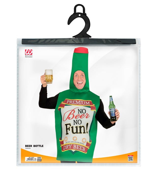 Person trägt originelles Bierflasche Kostüm an Fasnacht