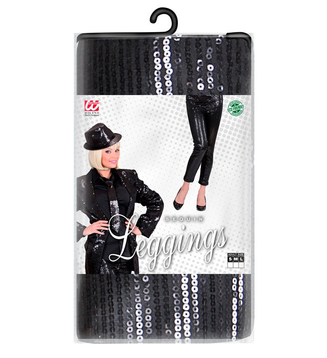 Schwarze Paillettenleggings für Fasnacht und Karneval