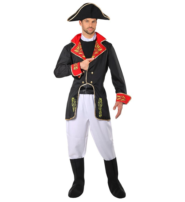 Napoleon Kostüm Komplettset mit Jacke, Hose, Stiefelüberziehern und charakteristischem Hut