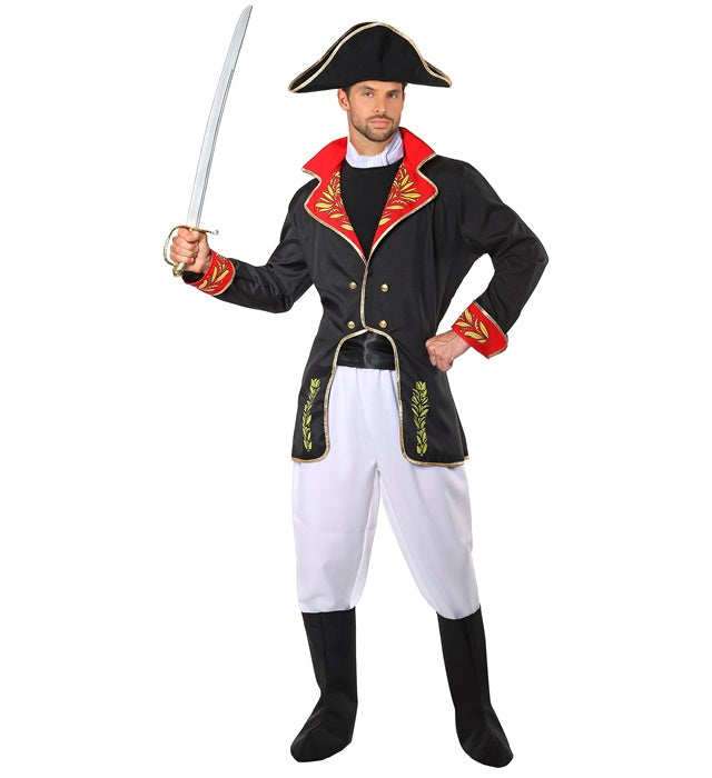 Napoleon Kostüm Komplettset mit Jacke, Hose, Stiefelüberziehern und charakteristischem Hut