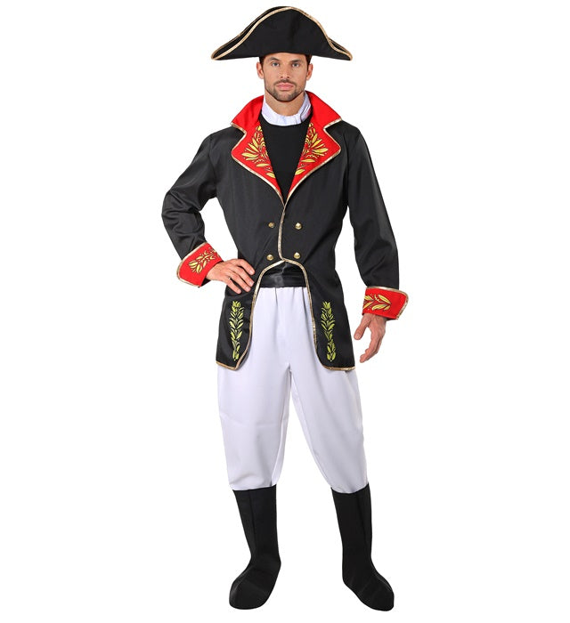Napoleon Kostüm Komplettset mit Jacke, Hose, Stiefelüberziehern und charakteristischem Hut