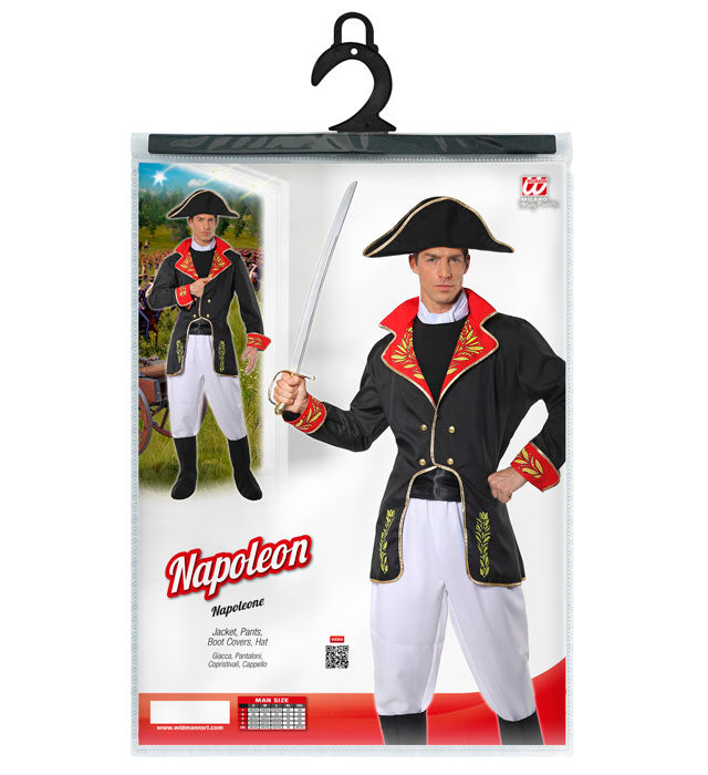 Napoleon Kostüm Komplettset mit Jacke, Hose, Stiefelüberziehern und charakteristischem Hut