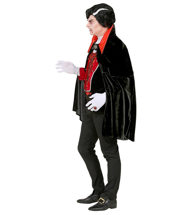 Viktorianisches Vampir-Kostüm mit Umhang, Jabot und Weste für Fasnacht