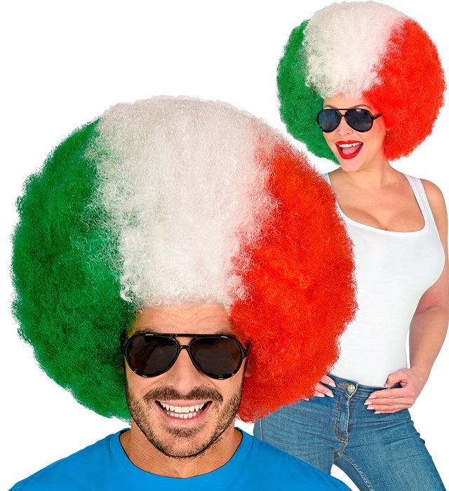 Italienische Lockenperücke mit voluminösen Locken für Fasnacht Kostüm