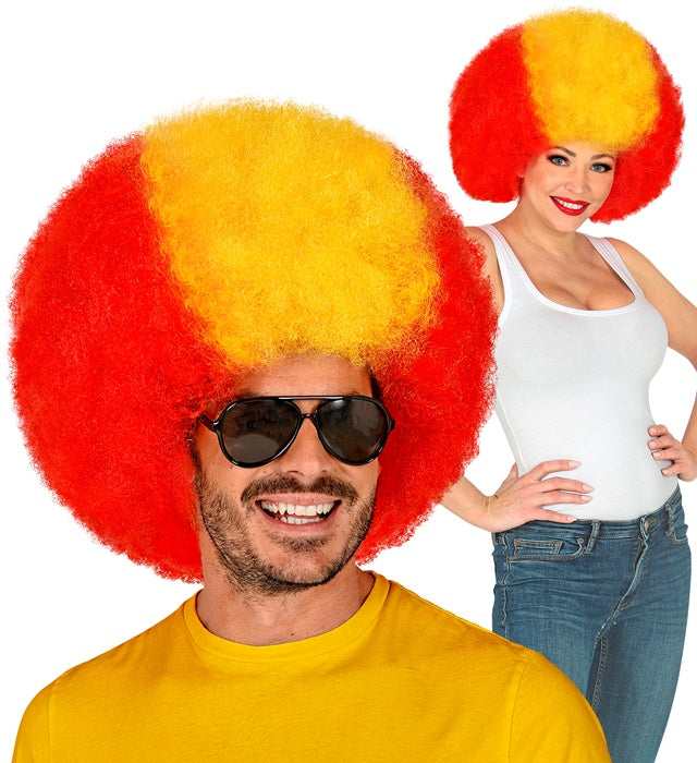 Lockenperücke Spanien mit dunklen, voluminösen Locken für Fasnacht und Karneval