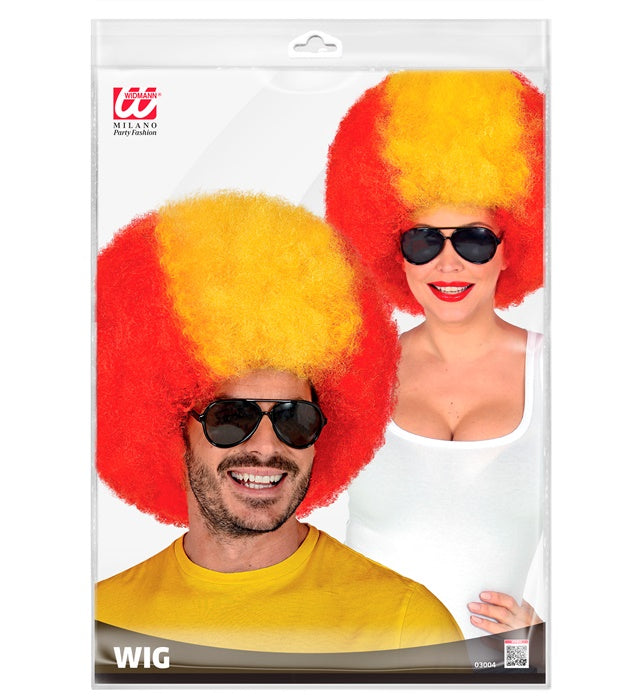Lockenperücke Spanien mit dunklen, voluminösen Locken für Fasnacht und Karneval