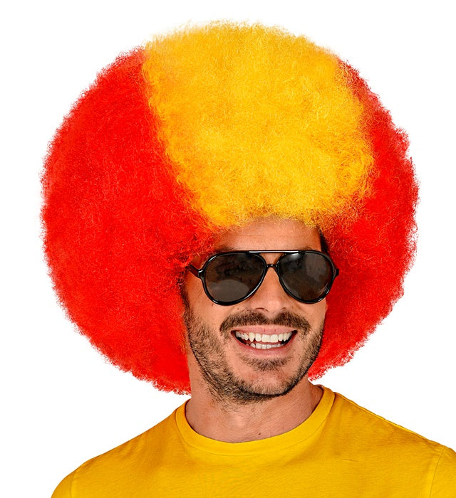 Lockenperücke Spanien mit dunklen, voluminösen Locken für Fasnacht und Karneval