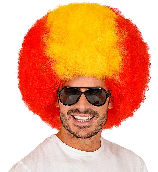 Lockenperücke Spanien mit dunklen, voluminösen Locken für Fasnacht und Karneval