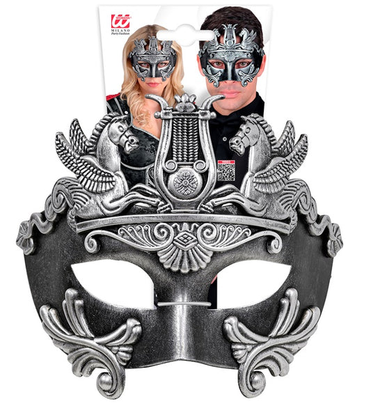 Silberne Augenmaske inspiriert von griechisch-römischer Antike für Fasnacht