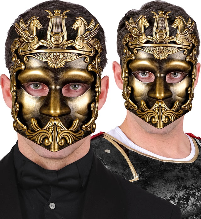 Goldene Maske griechisch-römische Antike für Fasnacht und Karneval