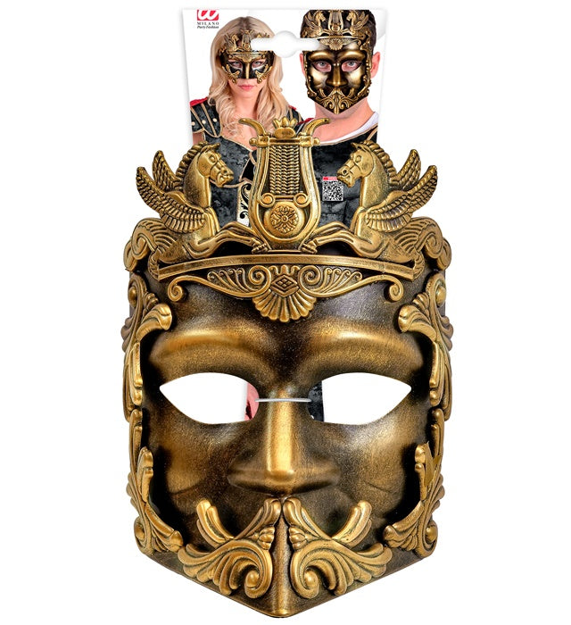 Goldene Maske griechisch-römische Antike für Fasnacht und Karneval