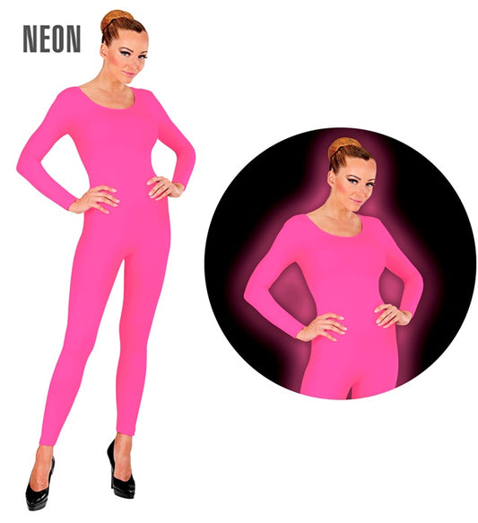 Neon pinker Body für Fasnacht und Karneval auf weißem Hintergrund