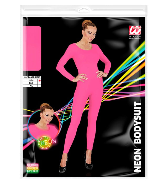 Neon pinker Body für Fasnacht und Karneval auf weißem Hintergrund