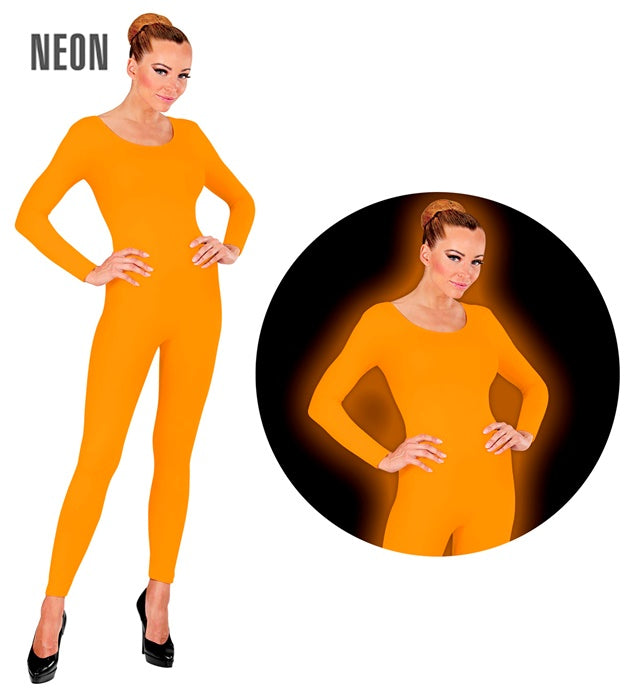 Neonorangener Body als auffälliges Kostüm für Fasnacht und Mottopartys