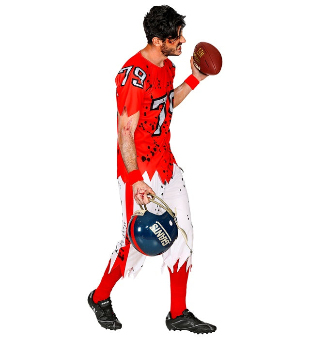 Zombie American Football Spieler Kostüm mit Muskelshirt und Hose