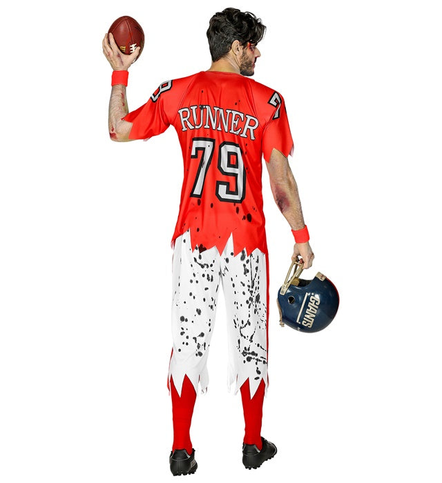 Zombie American Football Spieler Kostüm mit Muskelshirt und Hose