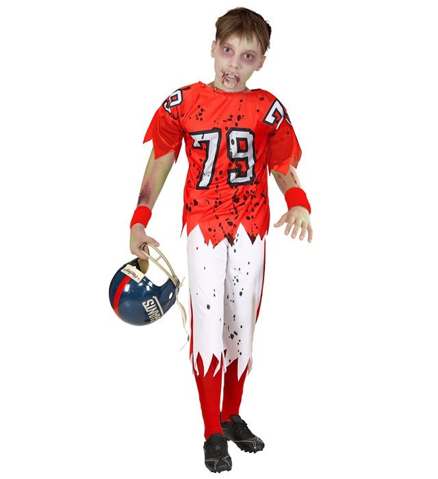 Zombie American Football Spieler Kostüm mit Muskelshirt und Hose für Fasnacht