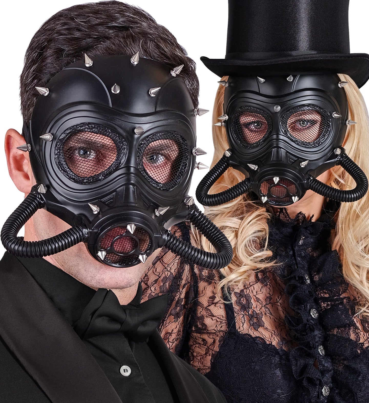 Gasmaske mit Nieten Schwarz