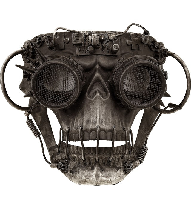 Steampunk Totenkopf Maske mit mechanischen Details für Fasnacht und Halloween