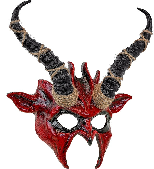 Teufels Schamanenkopf Maske mit detailliertem Design für Fasnacht und Halloween